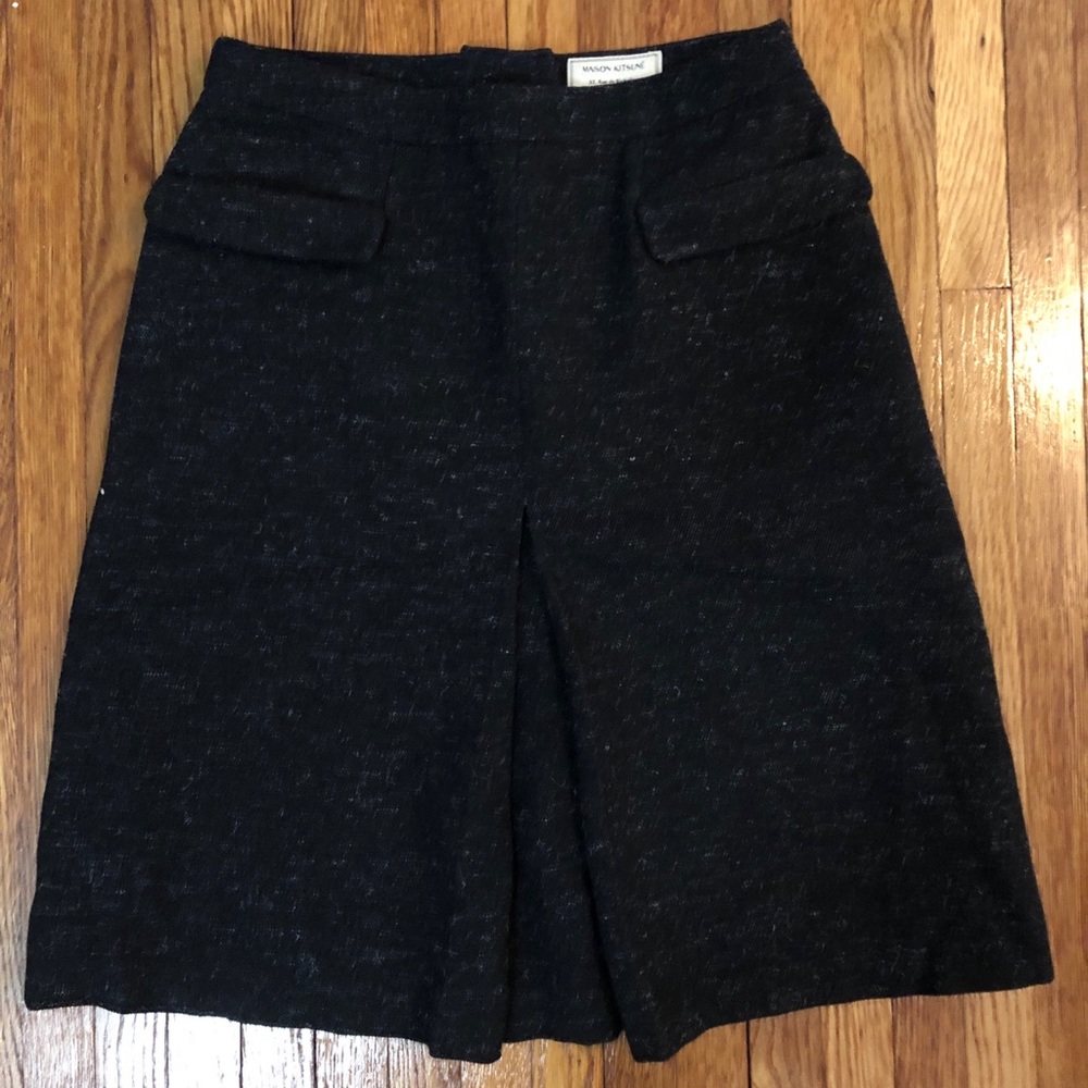 MAISON KITSUNE tweed A-line skirt